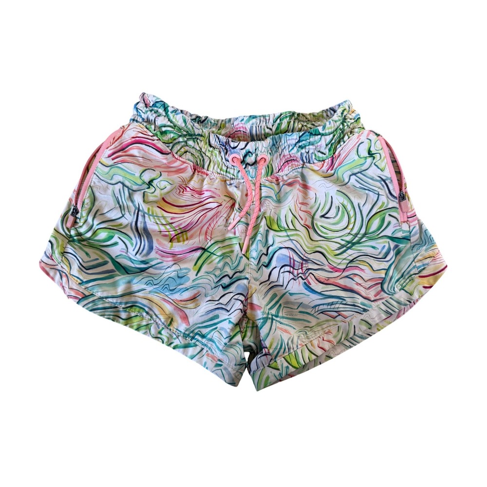 Athleta Girl colorful swirls athletic girls shorts